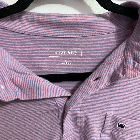 crown & ivy Other - Crown & Ivy Men's Pink and Blue Striped Shirt size Large